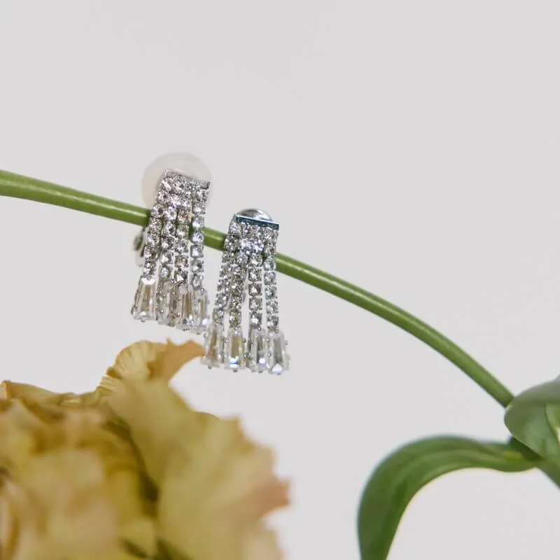 シルバーダイヤシャワーイヤリング