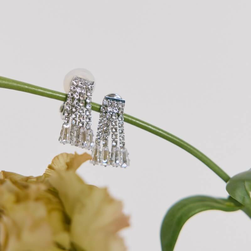 シルバーダイヤシャワーイヤリング