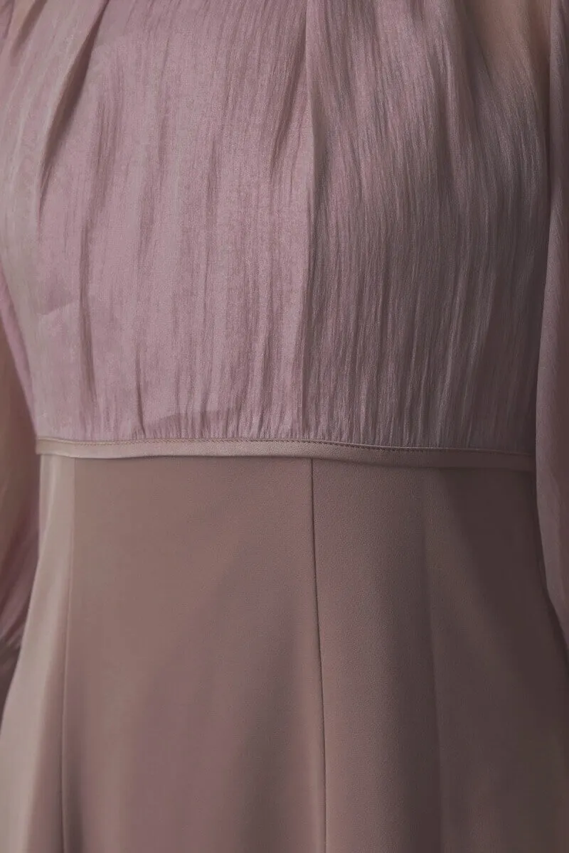 モカのオーガンジーボレロ付きフレアドレス