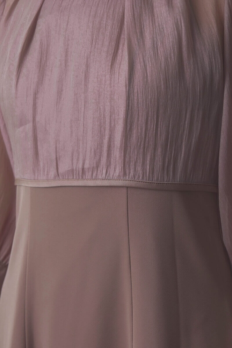 モカのオーガンジーボレロ付きフレアドレス