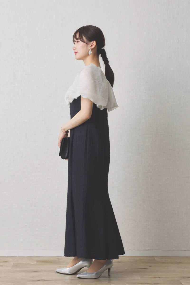 ブラックの2WAYオフショルマーメイドドレス