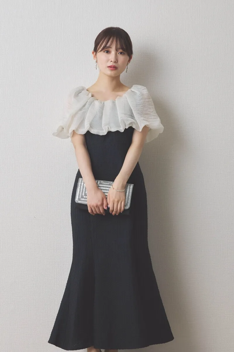 ブラックの2WAYオフショルマーメイドドレス