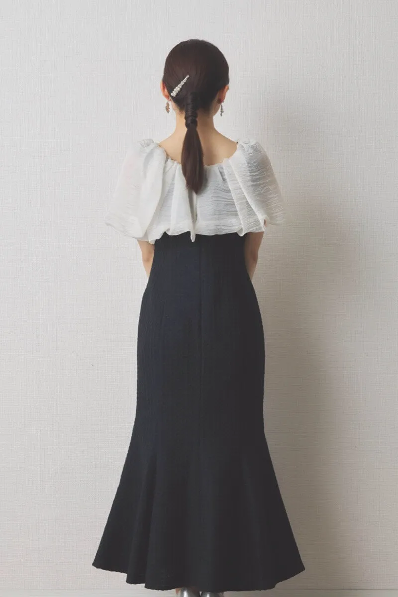 ブラックの2WAYオフショルマーメイドドレス