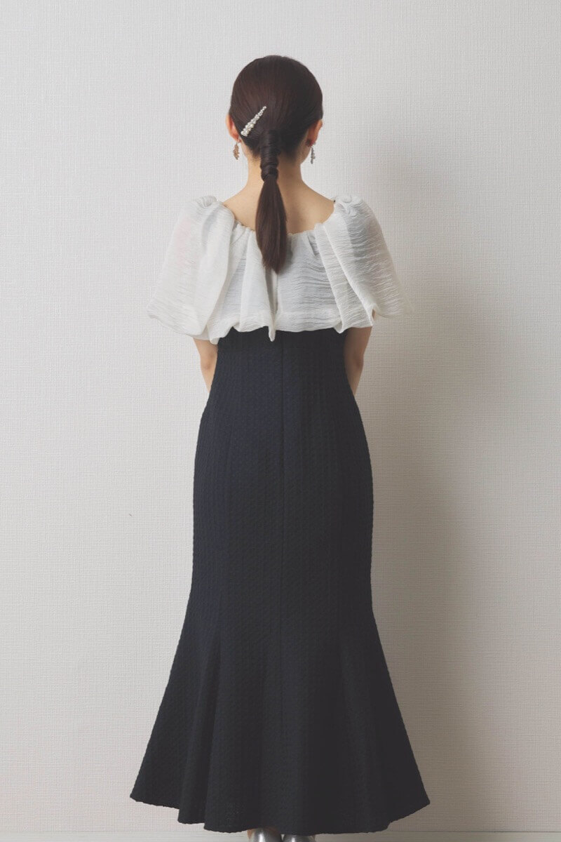 ブラックの2WAYオフショルマーメイドドレス