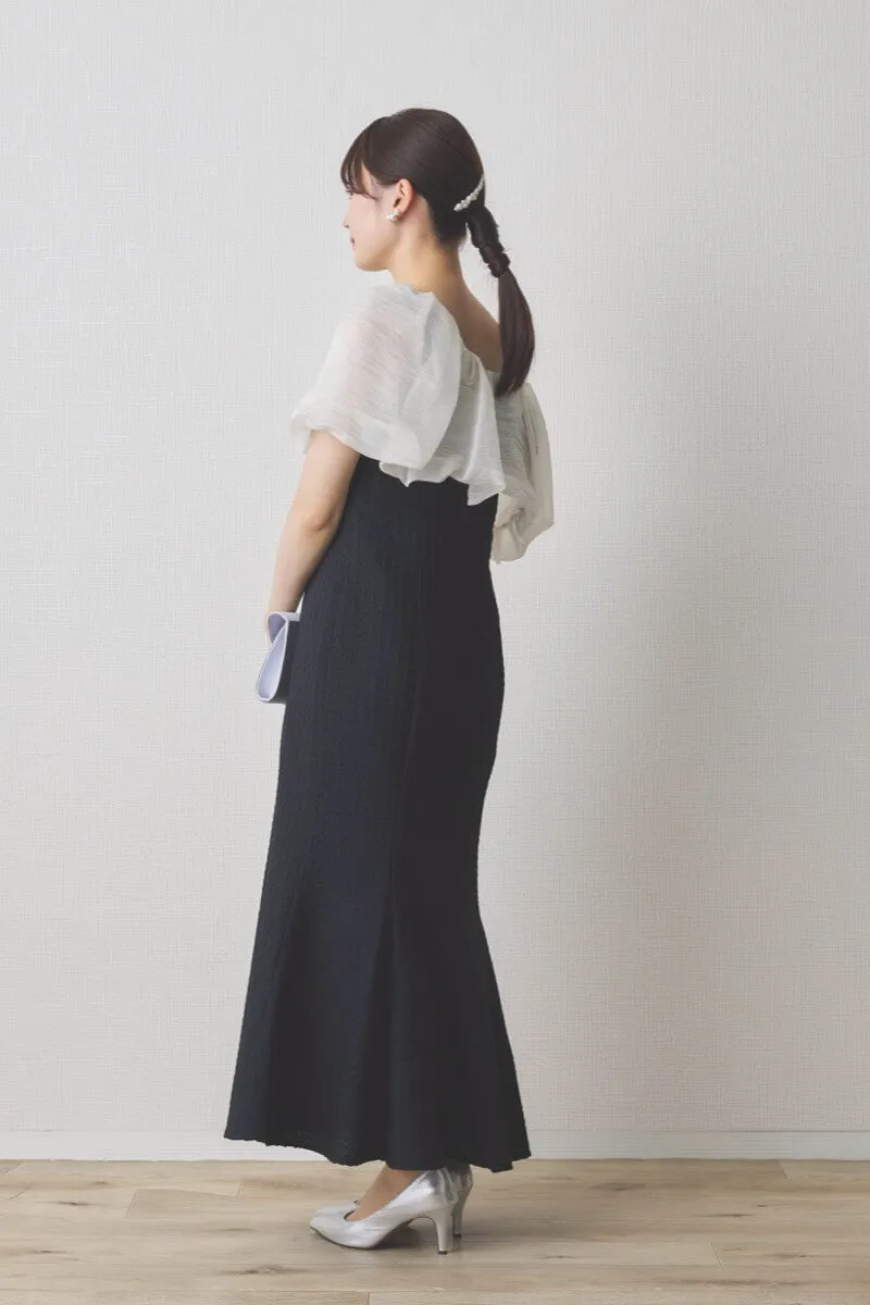 ブラックの2WAYオフショルマーメイドドレス