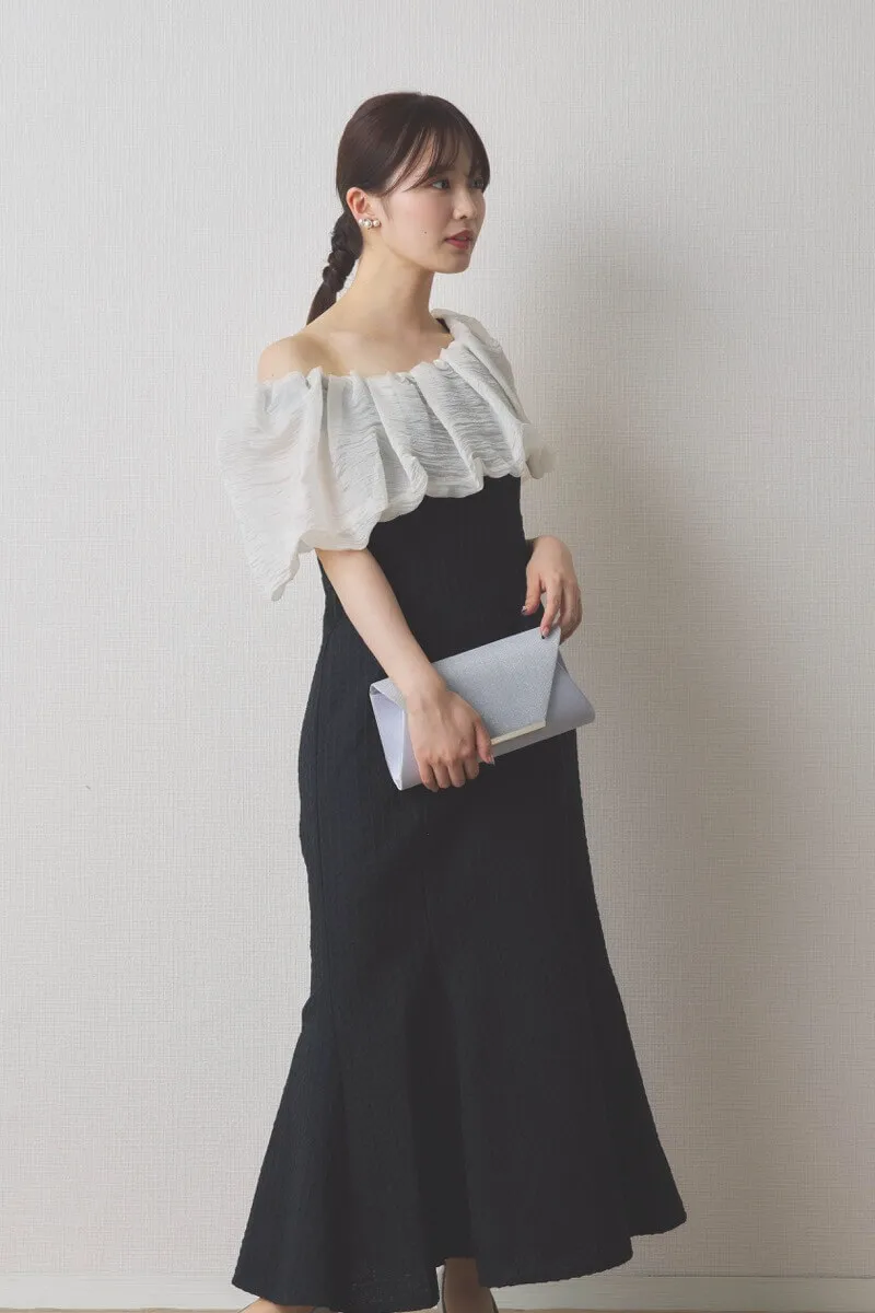 ブラックの2WAYオフショルマーメイドドレス