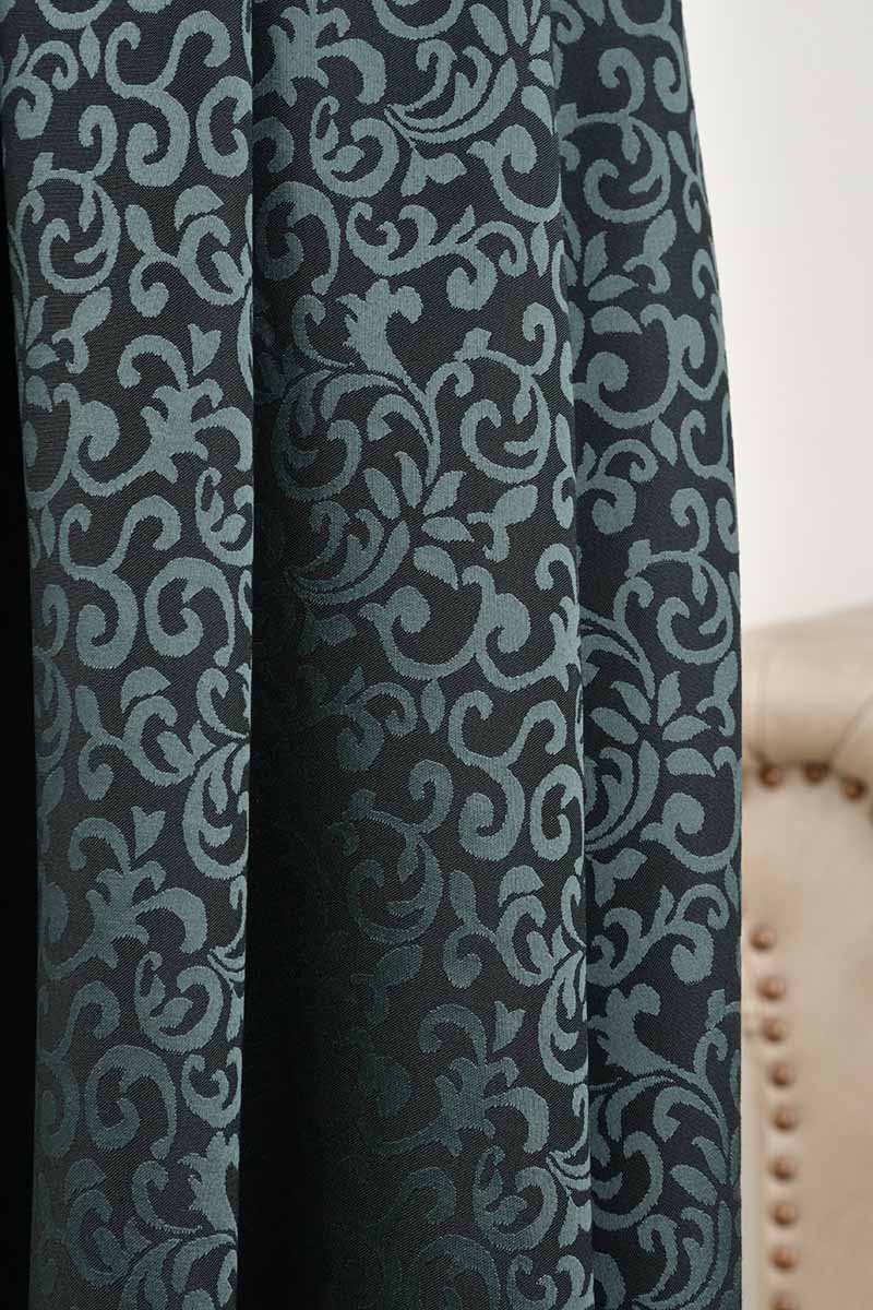 グリーンの2wayネックジャガードドレス