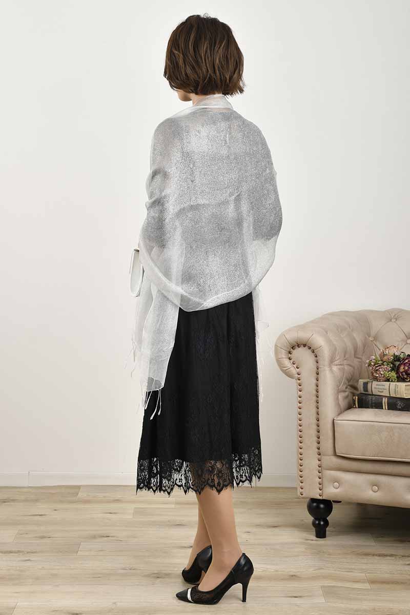 ブラックのクラシカルミックスレースドレス