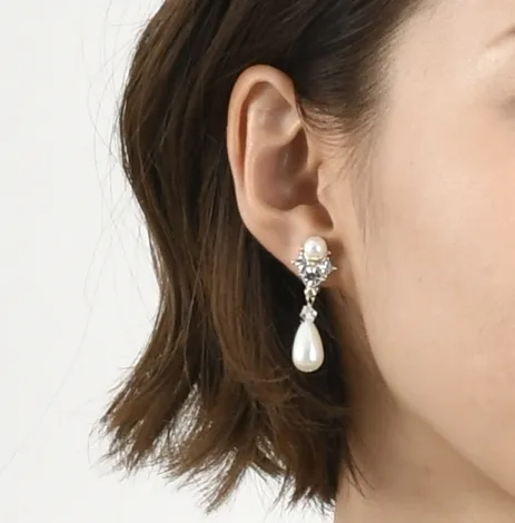 しずくパールイヤリング