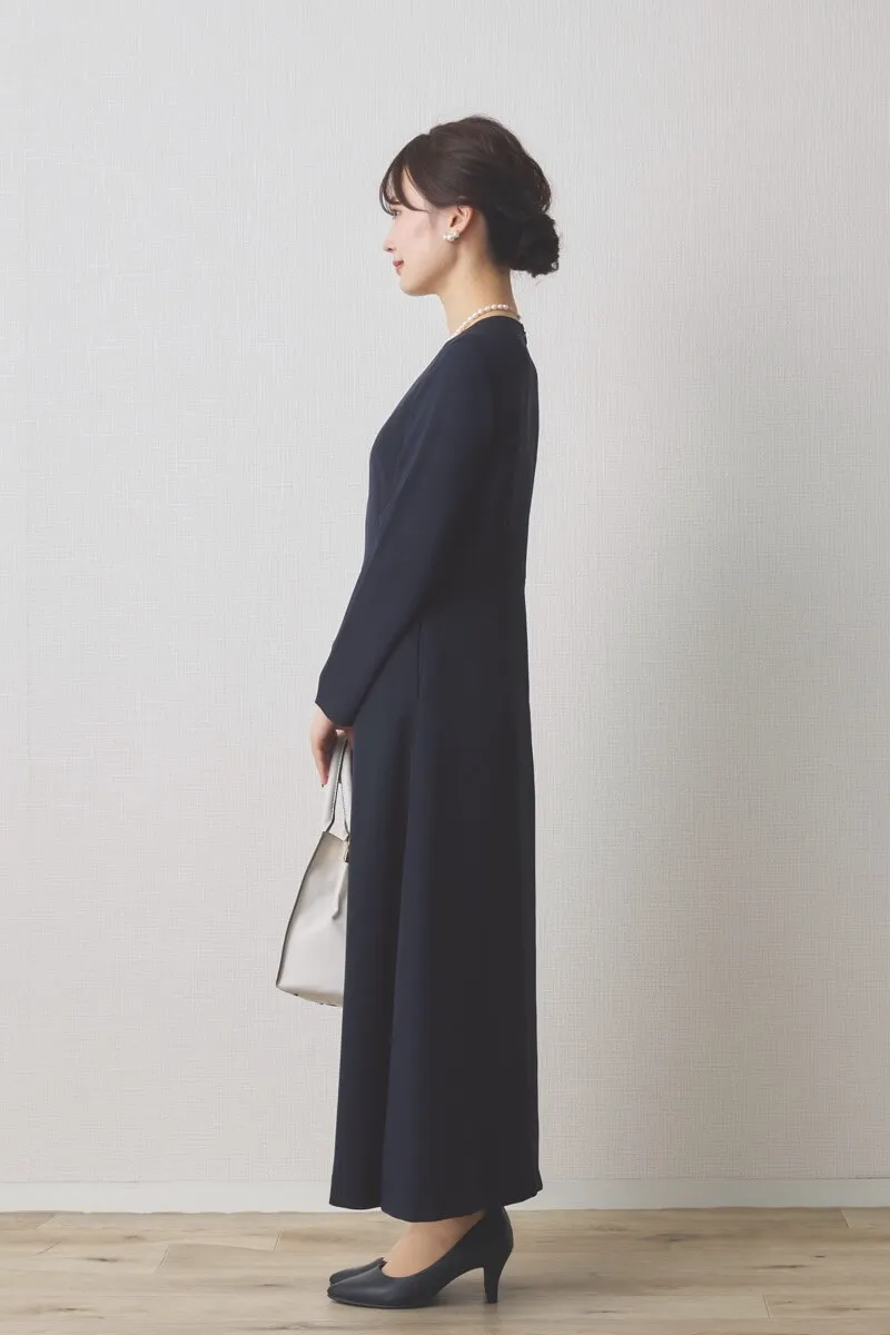 ネイビーのフリル付きボレロセレモニースーツセット