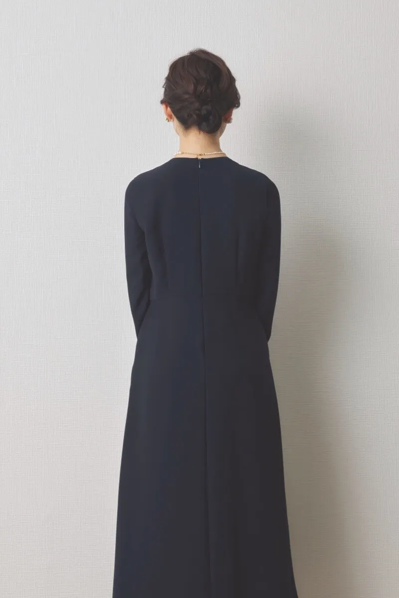 ネイビーのフリル付きボレロセレモニースーツセット