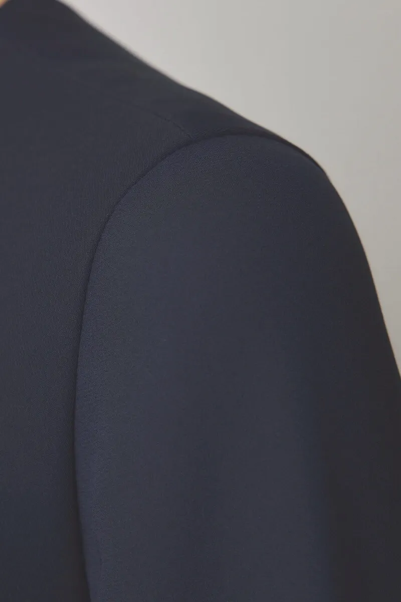 ネイビーのフリル付きボレロセレモニースーツセット