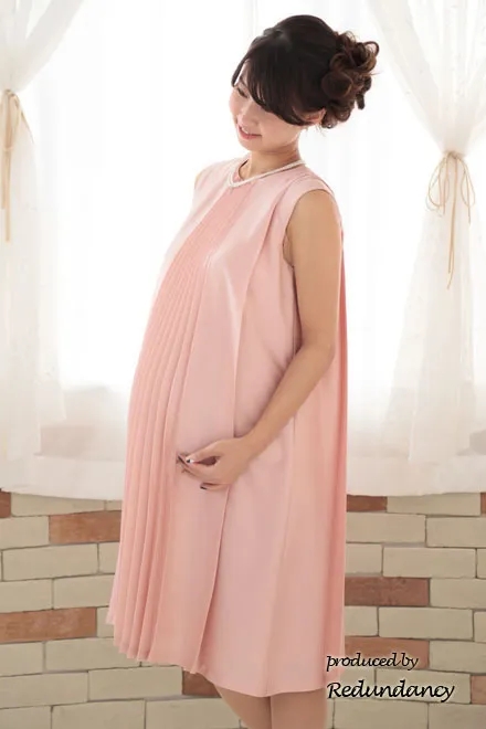 ピンクのプリーツシフォンドレスコーディネートセット