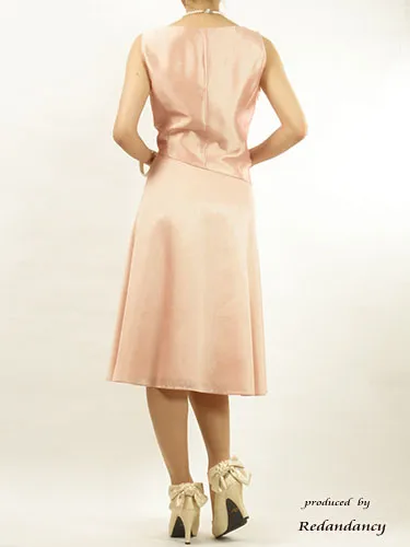 ピンクのカシュクールシャンタンドレスコーディネートセット