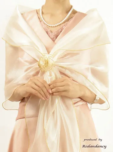 ピンクのカシュクールシャンタンドレスコーディネートセット