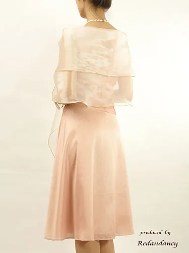 ピンクのカシュクールシャンタンドレスコーディネートセット