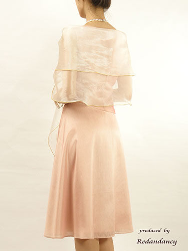 ピンクのカシュクールシャンタンドレスコーディネートセット