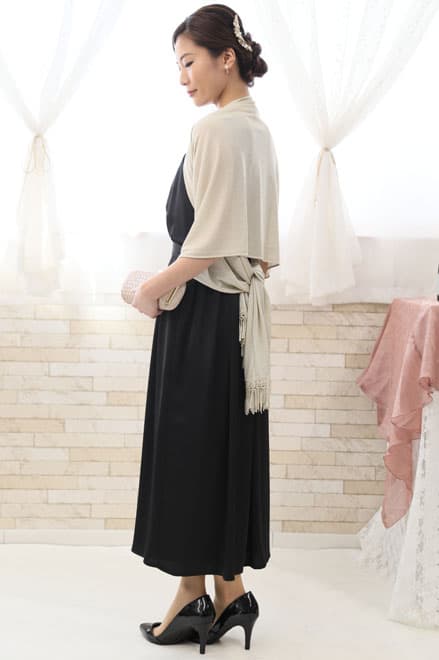 ブラックのビスチェ風ロングドレス