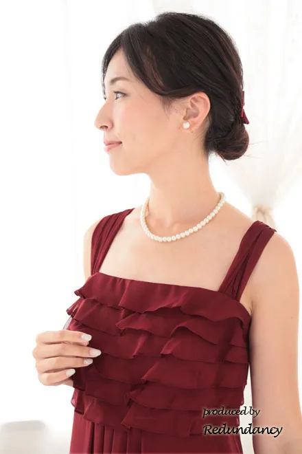 レッドのティアードフリルドレスコーディネートセット