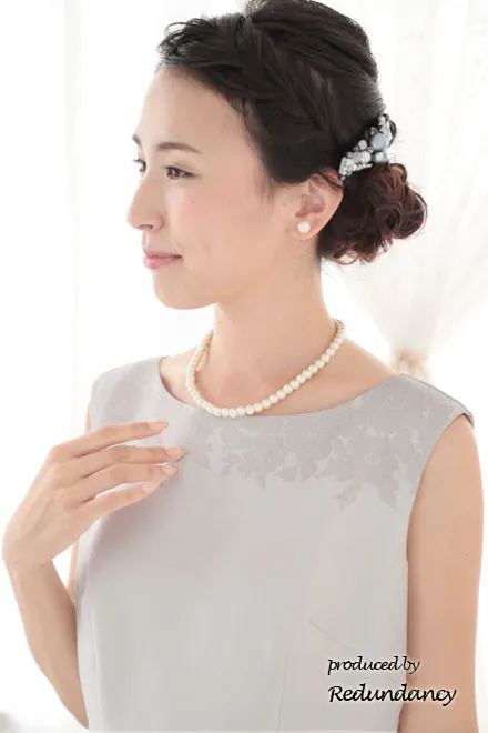 ネイビー×シルバーの花柄エレガントドレスコーディネートセット