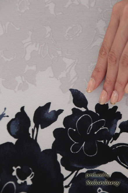 ネイビー×シルバーの花柄エレガントドレスコーディネートセット