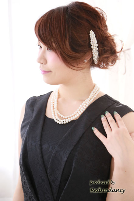 ブラックの織柄フォーマルロングドレス