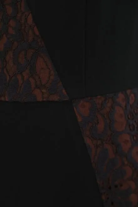 ブラック×ブラウンのサイドスリットタイトドレス