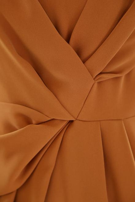 ブラウンのひざ丈Iラインドレス