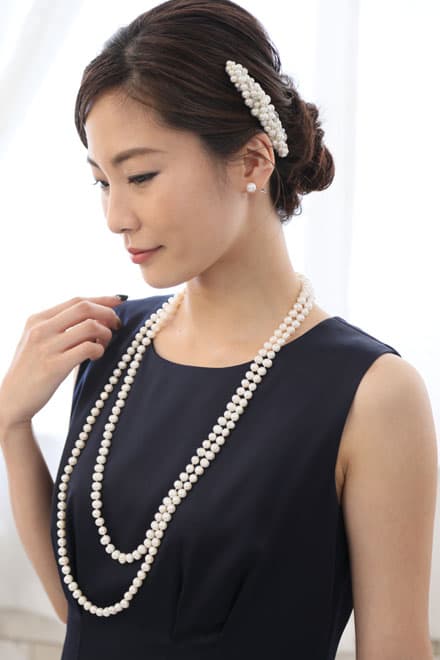 ネイビーのチュール付きノースリーブドレスコーディネートセット