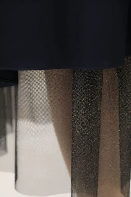 ネイビーのチュール付きノースリーブドレスコーディネートセット