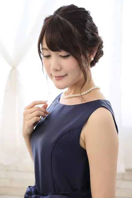 ネイビーのポイントレースウエストリボン付きドレスコーディネートセット