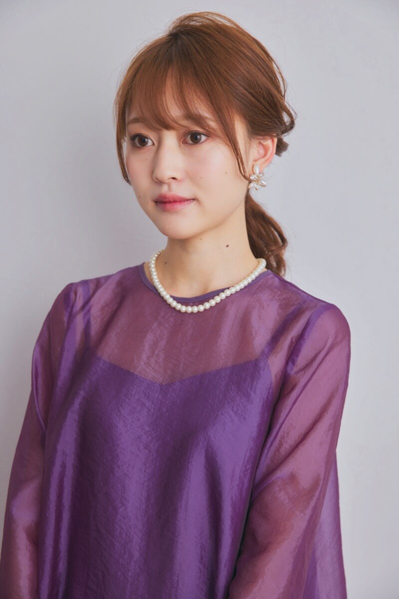 パープルのシアーオーガンジードレス