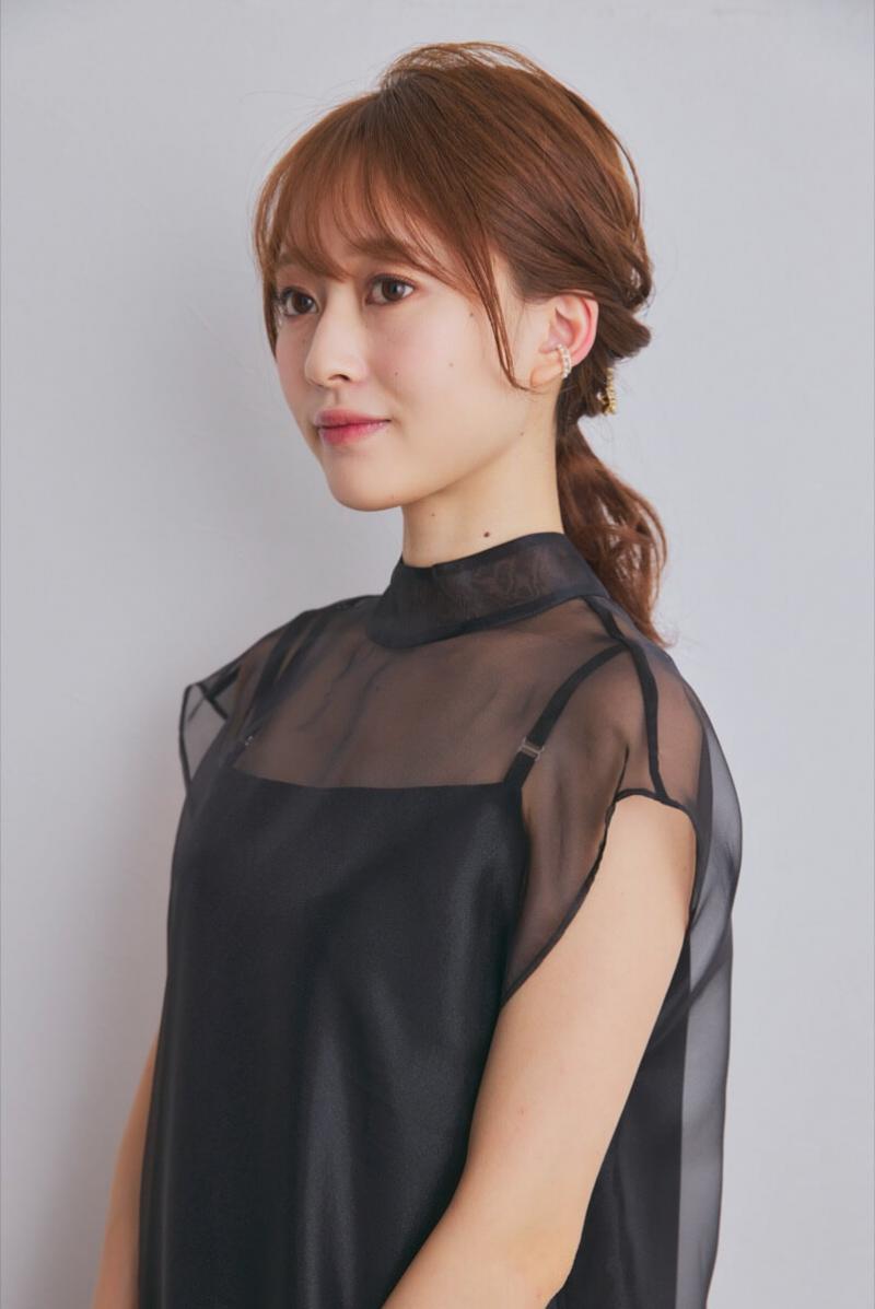 ブラックのアシメインナーオーガンジードレス