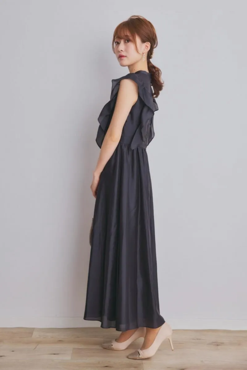 ブラックのサイドフリルエアリードレス