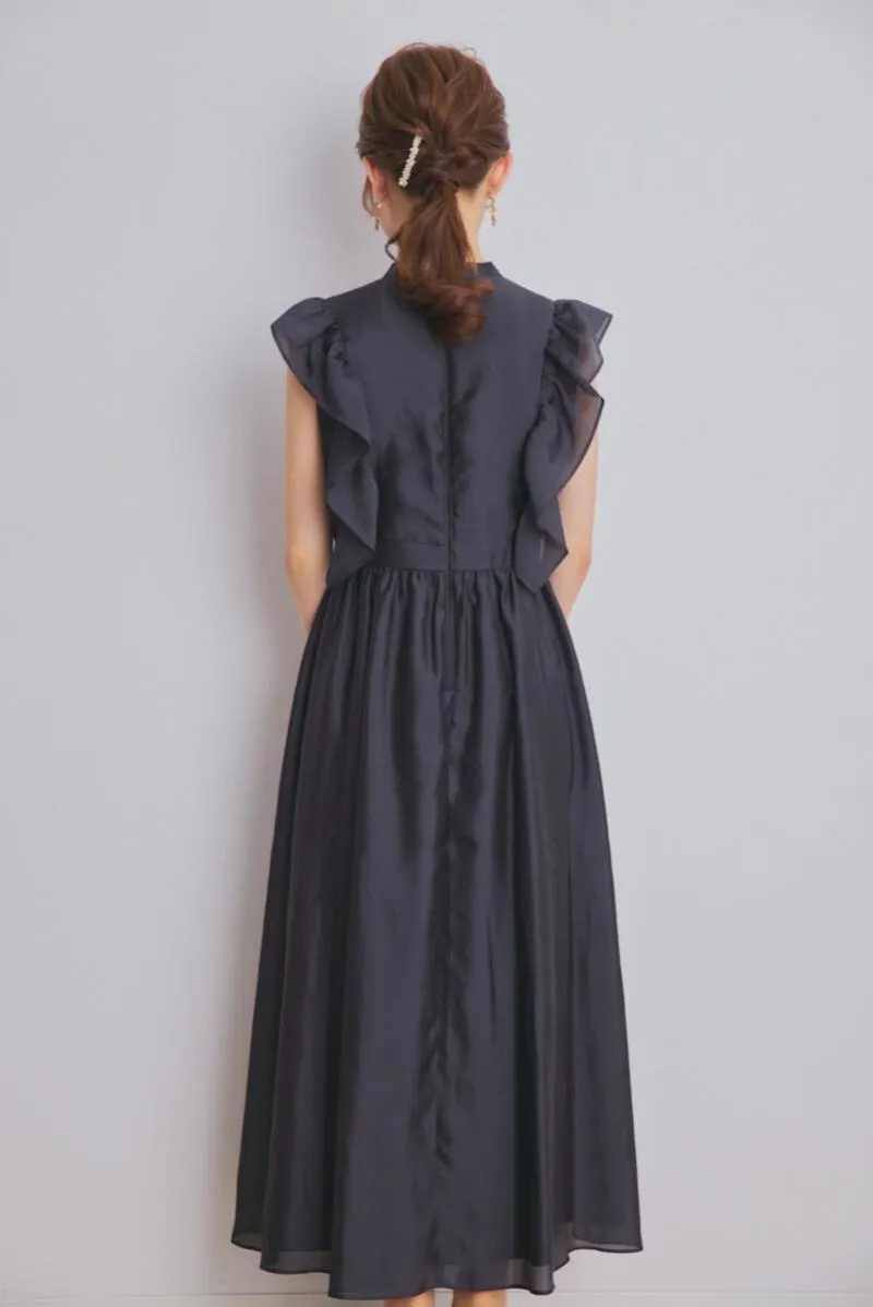 ブラックのサイドフリルエアリードレス