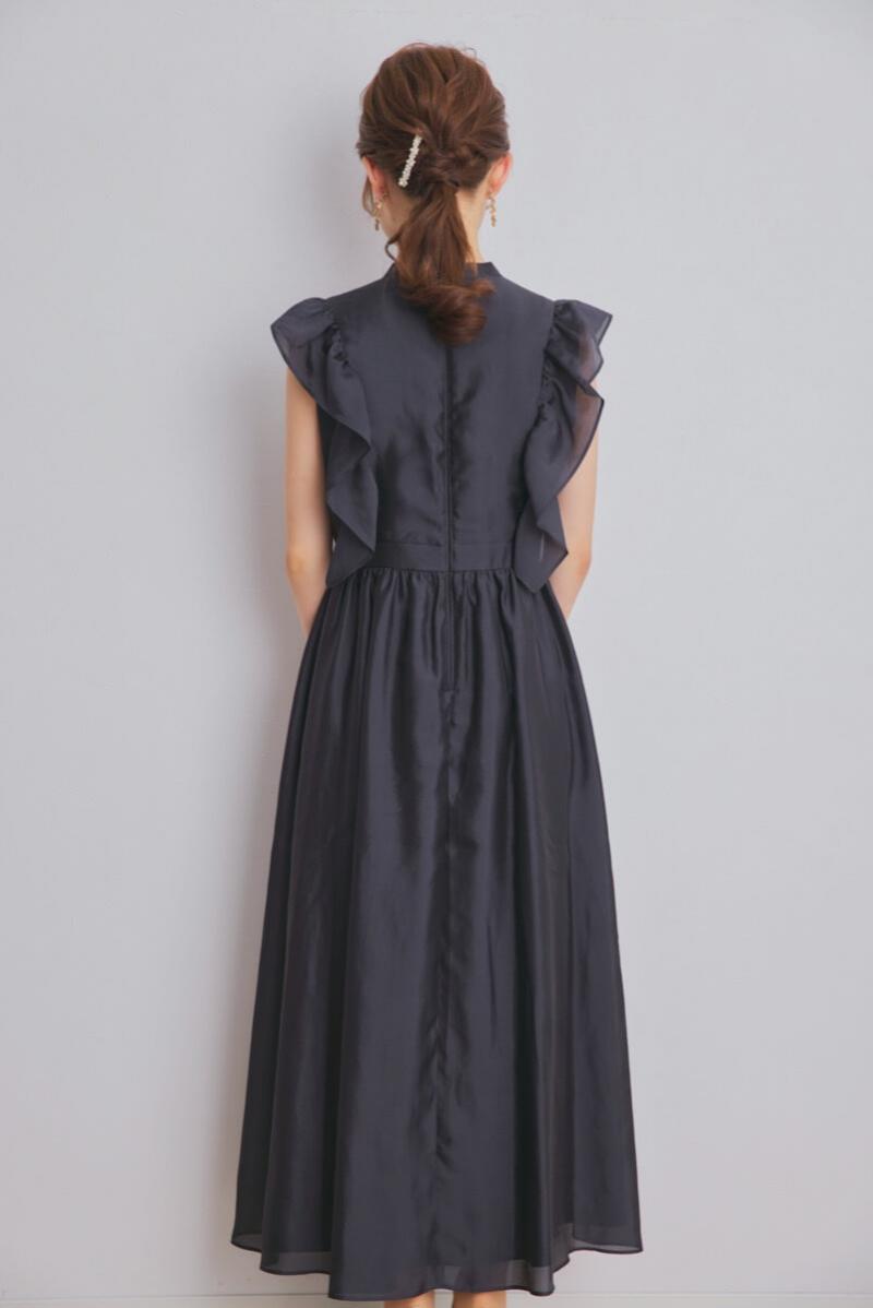 ブラックのサイドフリルエアリードレス