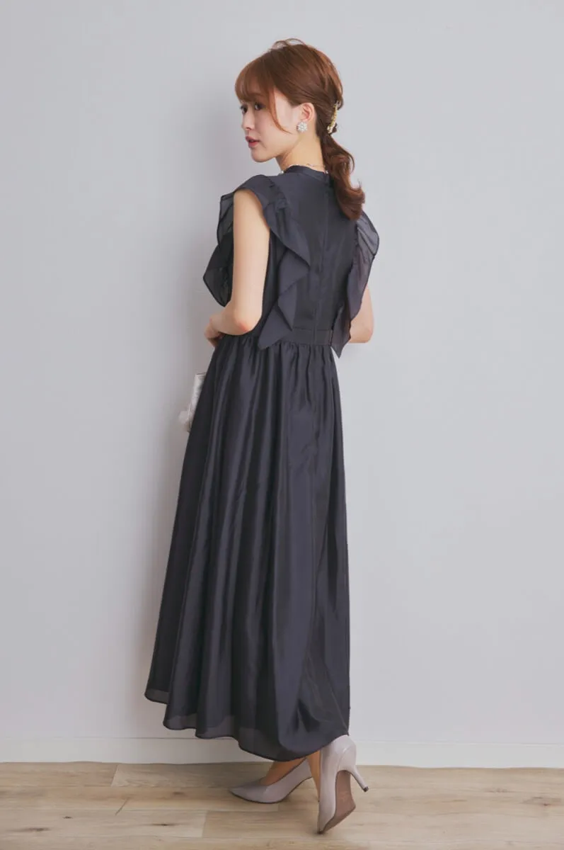 ブラックのサイドフリルエアリードレス