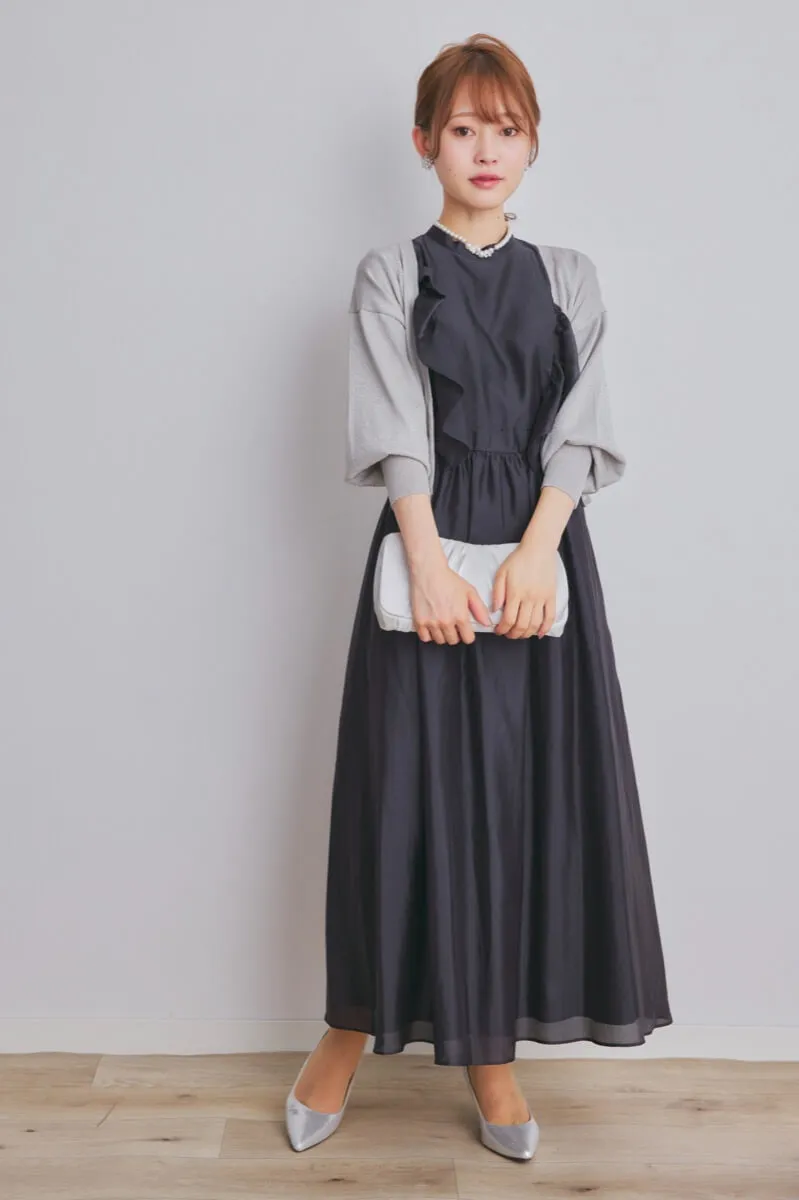 ブラックのサイドフリルエアリードレス