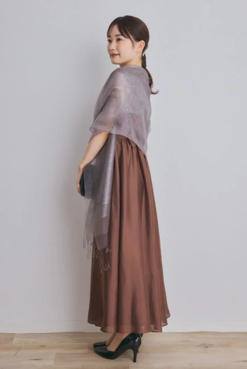 ブラウンのサイドフリルエアリードレス