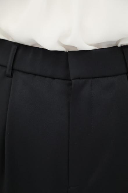 ネイビーのシフォンブラウスワイドパンツセレモニースーツセット