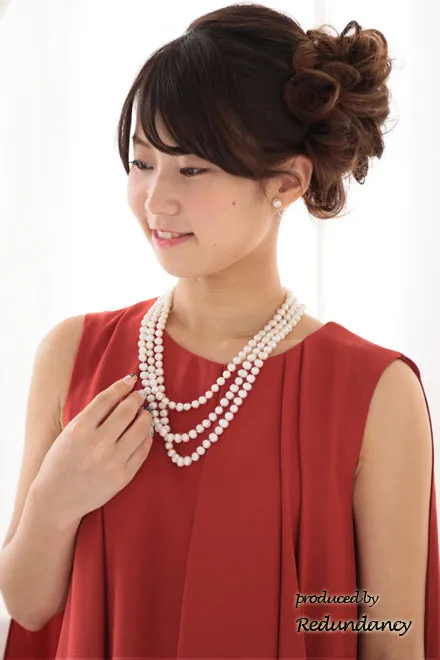 オレンジの2wayケープ付きノースリーブドレス