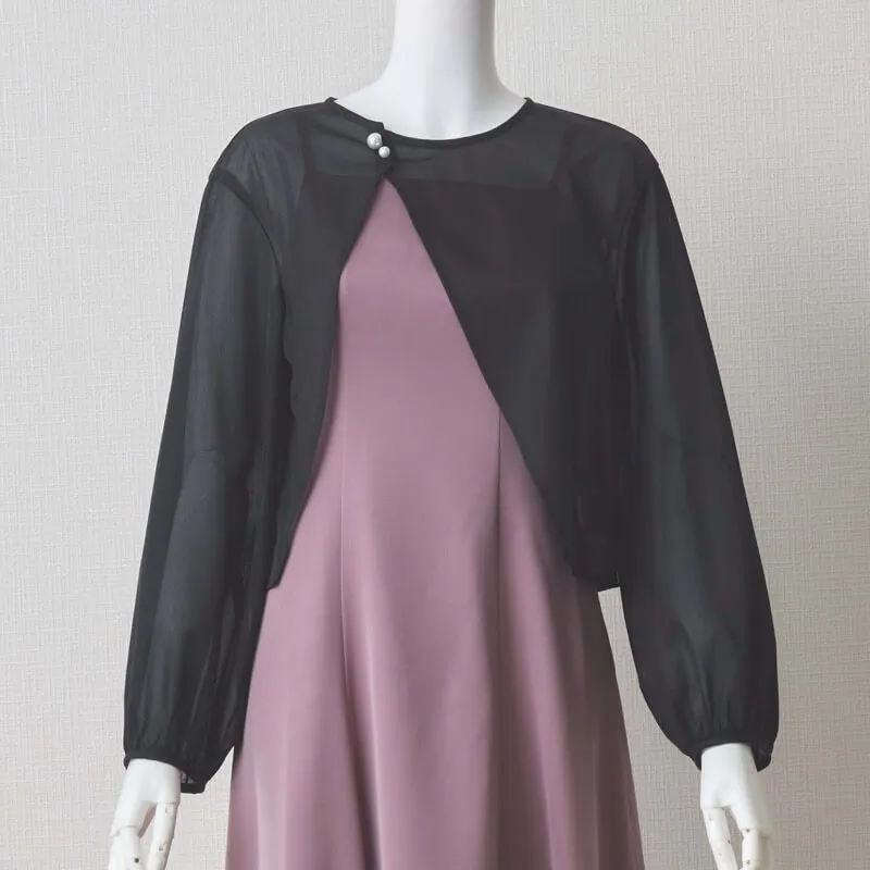 ブラックのアシメシアーボレロ