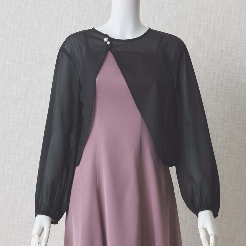 ブラックのアシメシアーボレロ