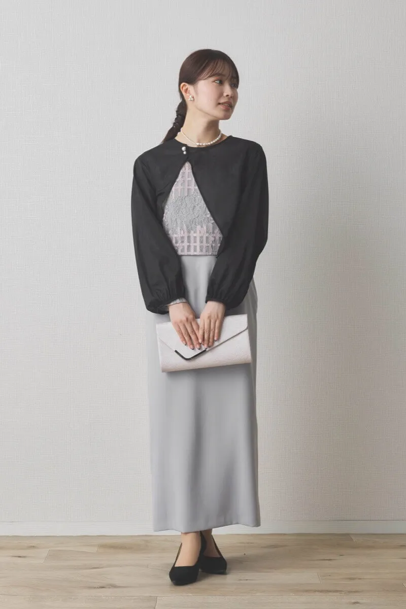 ブラックのアシメシアーボレロ