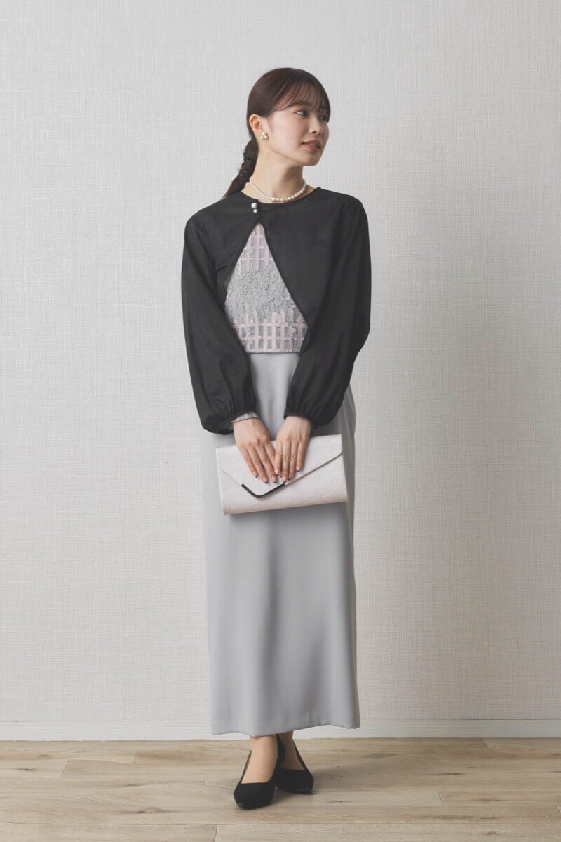 ブラックのアシメシアーボレロ