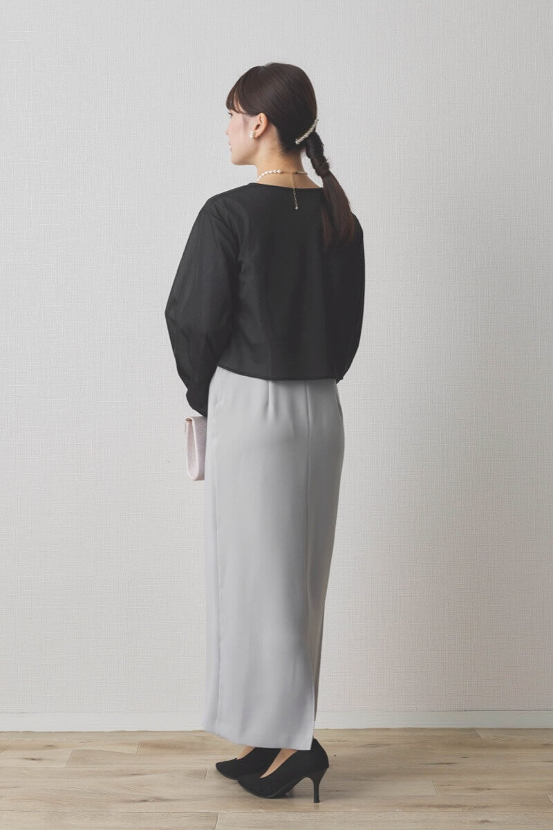 ブラックのアシメシアーボレロ