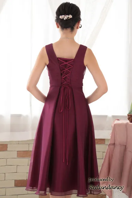 ワインレッドのハイウエスト切替ラメドレス