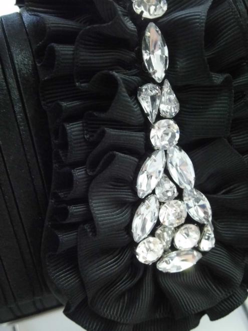 ネイビーのサイドレース切替ウエストリボン付きドレスコーディネートセット