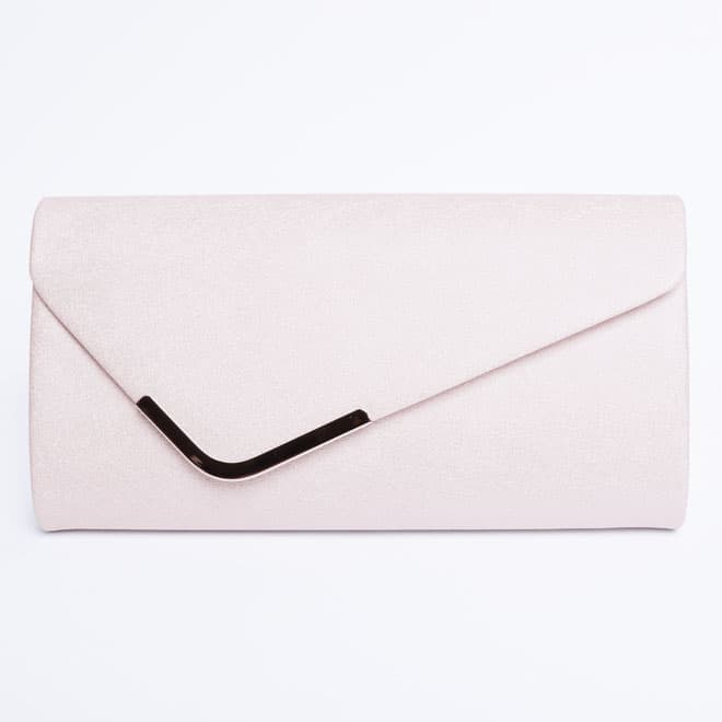 ピンクのラメ入りクラッチバッグ