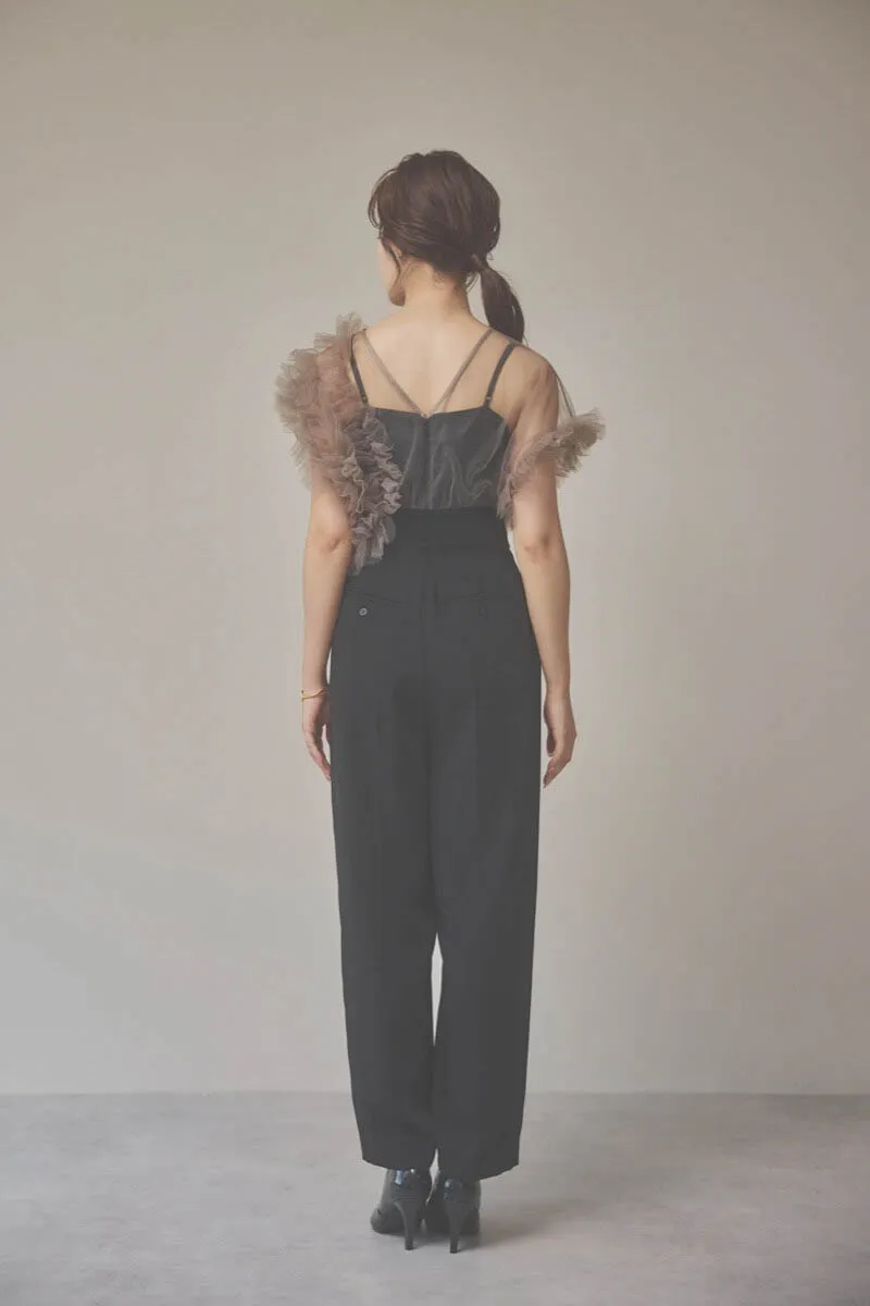 ブラックのチュールドッキングコンビネゾン